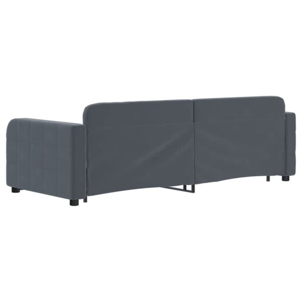 Dagbädd utdragbar med lådor mörkgrå 80x200 cm sammet