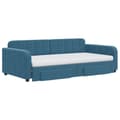 Miniatyrbillede 3 af 10: daybed med udtræk og skuffer 100x200 cm velour blå