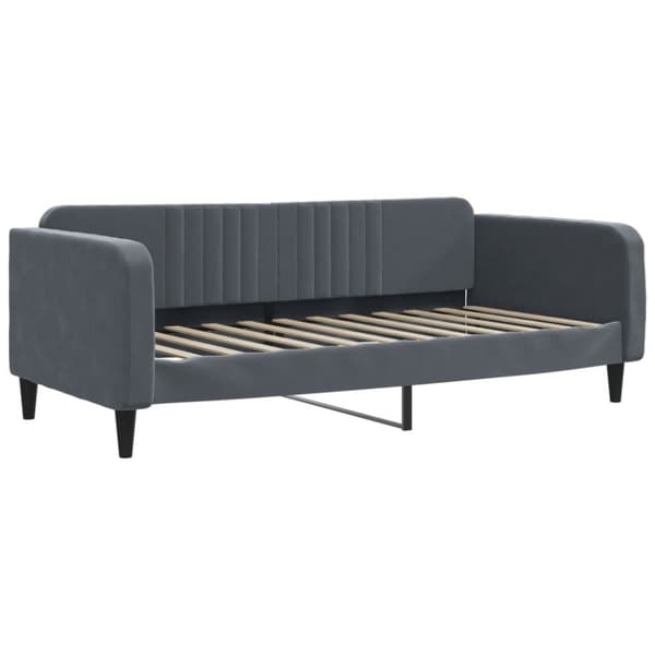 daybed med madras 100x200 cm velour mørkegrå