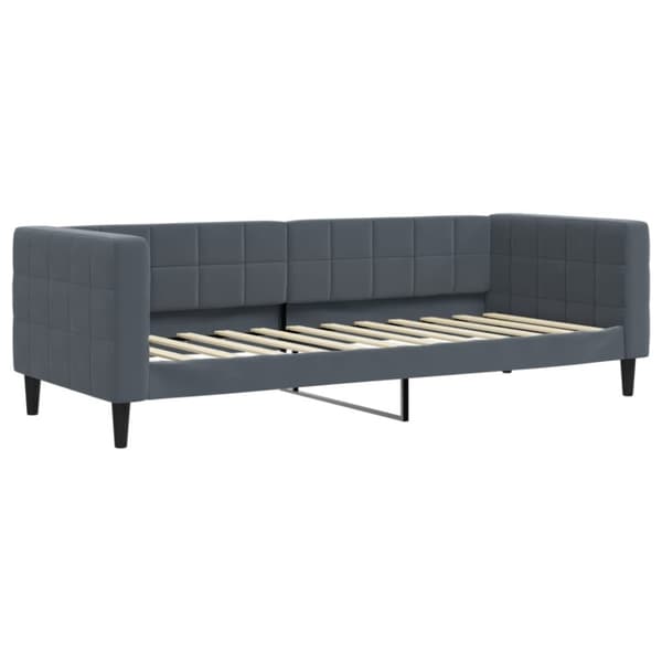 Dagbädd med madrass mörkgrå 80x200 cm sammet