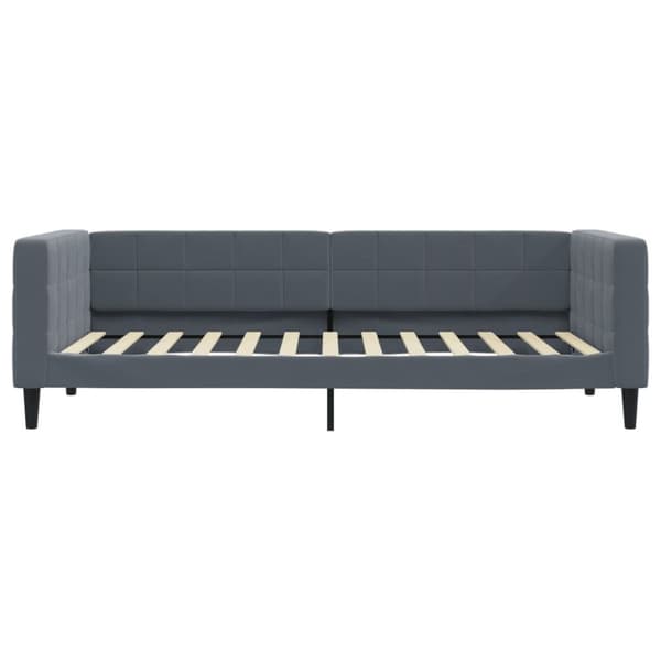 Dagbädd med madrass mörkgrå 100x200 cm sammet