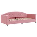 Miniatyrbillede 4 af 10: daybed med udtræk og skuffer 90x200 cm velour lyserød