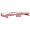 Miniatyrbillede 5 af 10: daybed med udtræk og skuffer 90x200 cm velour lyserød