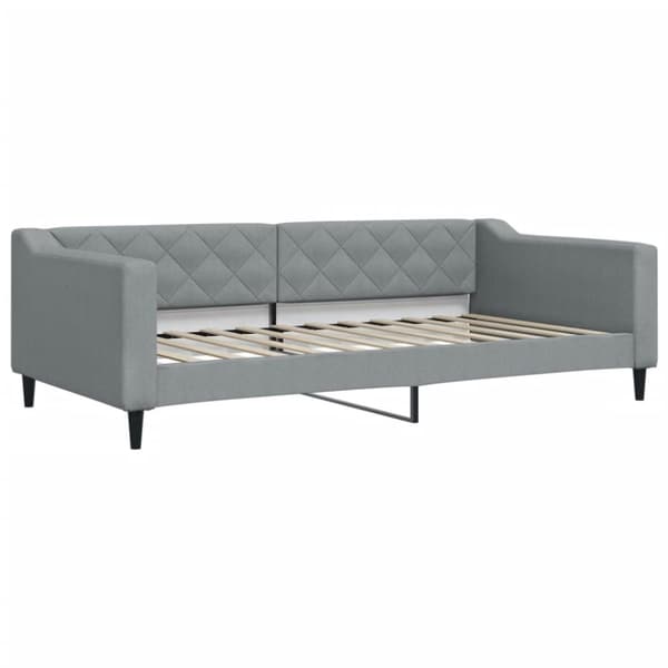 Dagbädd utdragbar med lådor ljusgrå 100x200 cm tyg