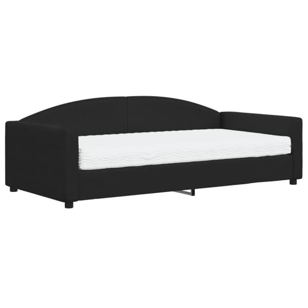 Dagbädd med madrass svart 100x200 cm tyg