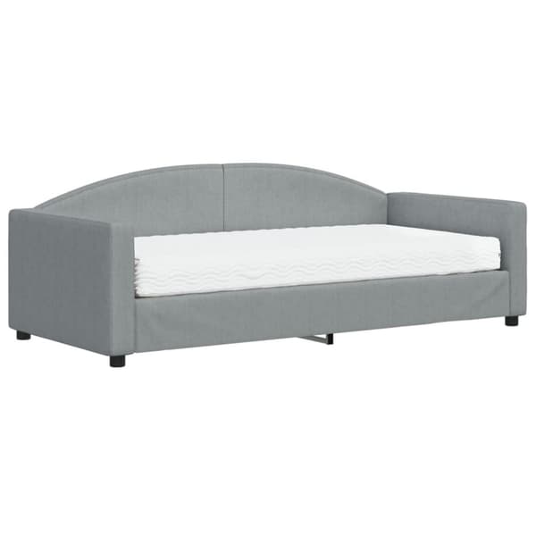 daybed med madras 90x190 cm stof lysegrå