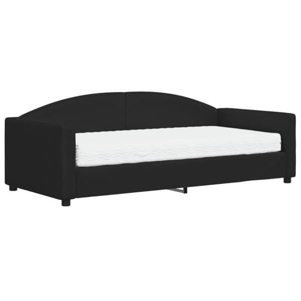 Dagbädd med madrass svart 90x190 cm tyg