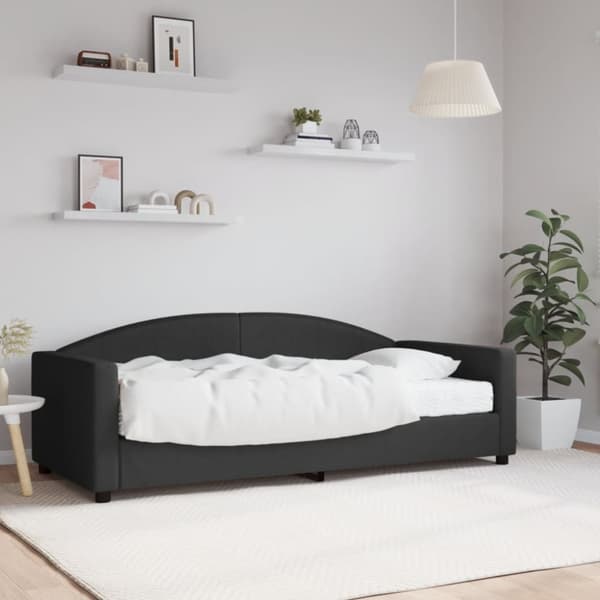 Dagbädd med madrass svart 90x190 cm tyg