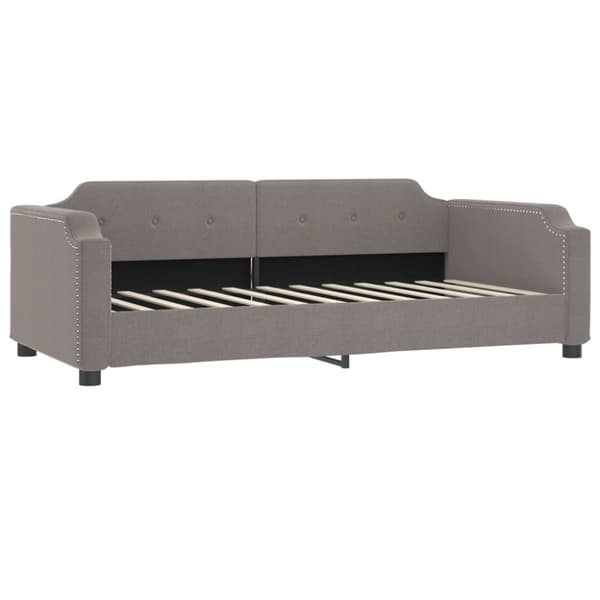 daybed med udtræk og skuffer 80x200 cm stof gråbrun