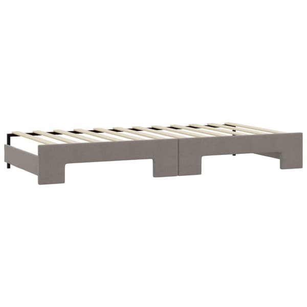 daybed med udtræk og skuffer 80x200 cm stof gråbrun