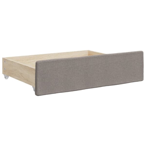 daybed med udtræk og skuffer 80x200 cm stof gråbrun