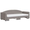 Miniatyrbillede 3 af 10: daybed med udtræk og madras 80x200 cm stof gråbrun