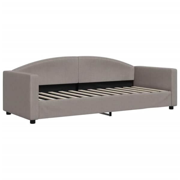 daybed med udtræk og madras 80x200 cm stof gråbrun