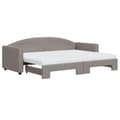 Miniatyrbillede 2 af 10: daybed med udtræk og madras 80x200 cm stof gråbrun
