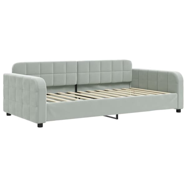 daybed med madras 100x200 cm velour lysegrå