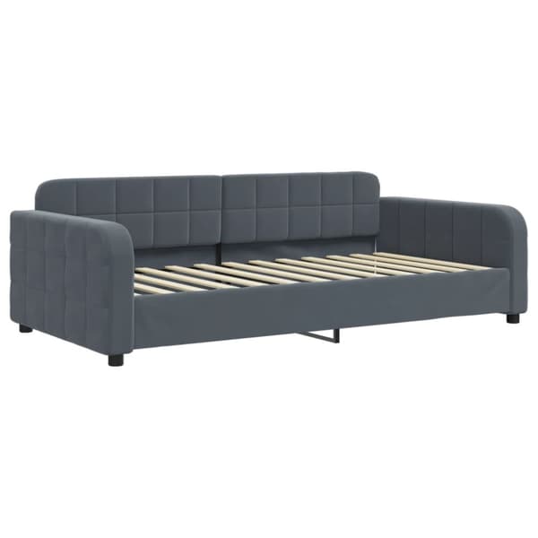 daybed med madras 90x200 cm velour mørkegrå