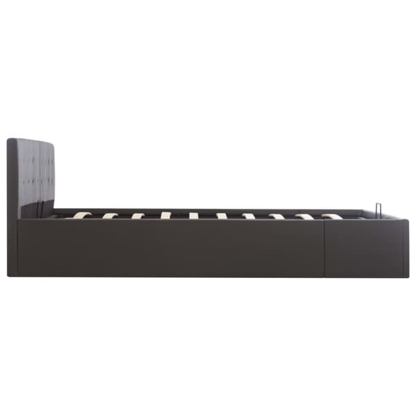 hydraulisk opbevaringsseng 160 x 200 cm kunstlæder grå