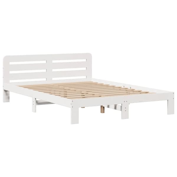 seng med reol uden madras 160x200 cm massivt fyrretræ hvid