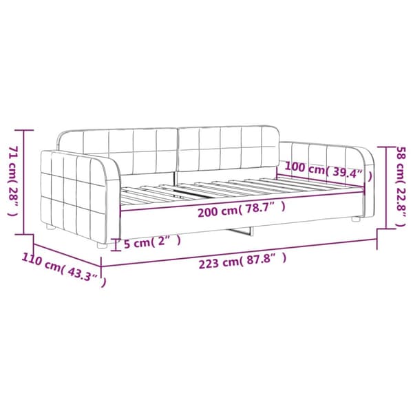 Vuodesohva Pinkki 100x200 cm samettiverhoilu