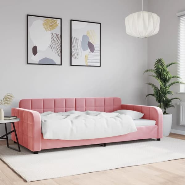 Vuodesohva Pinkki 100x200 cm samettiverhoilu