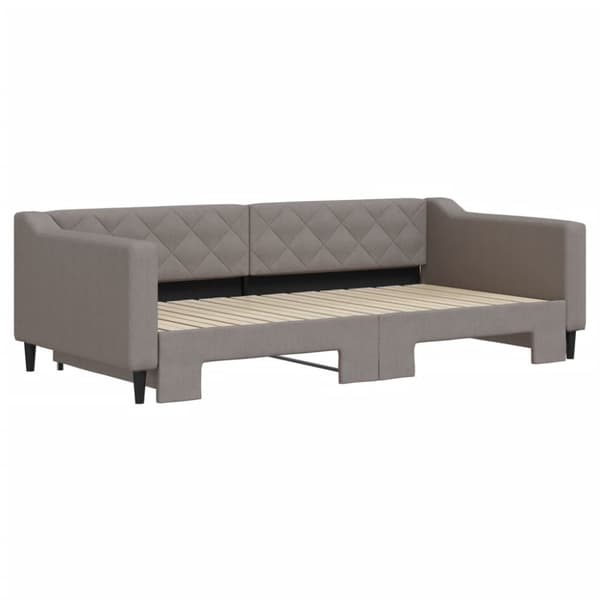 Dagbädd utdragbar taupe 100x200 cm tyg