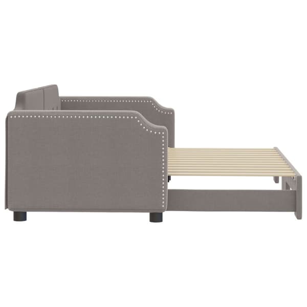 Dagbädd utdragbar taupe 90x200 cm tyg