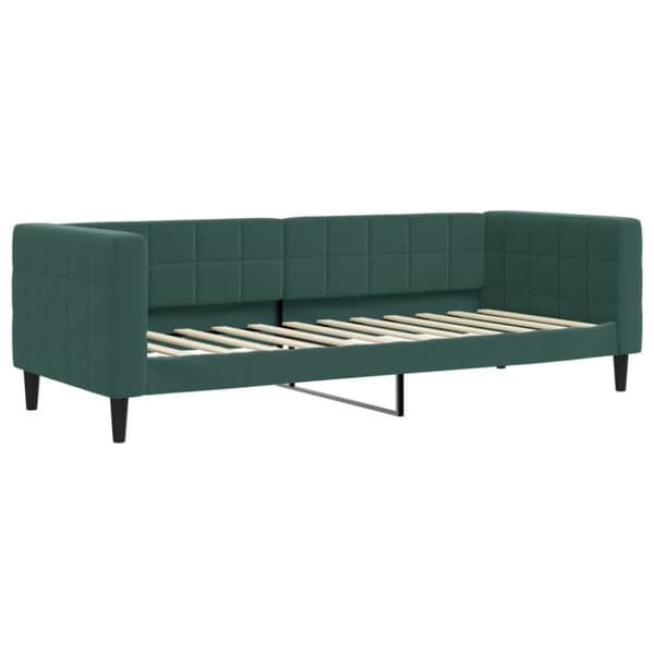 daybed med udtræk 80x200 cm velour mørkegrøn