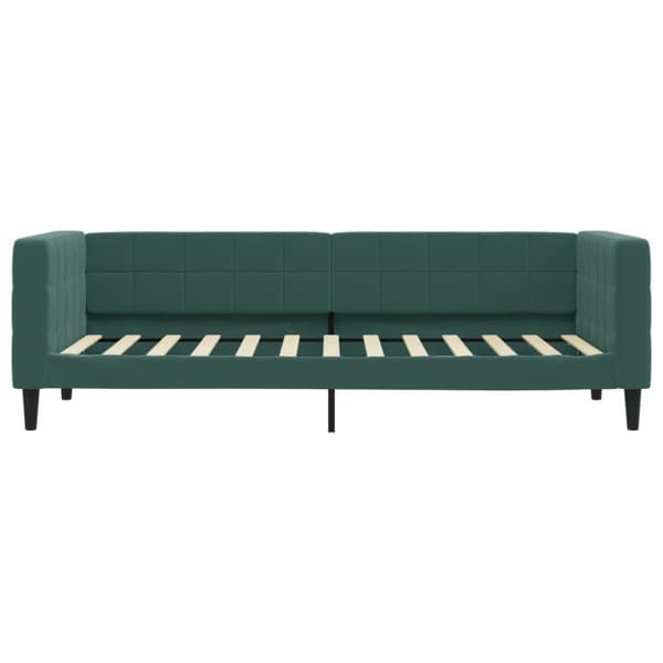 daybed med udtræk 80x200 cm velour mørkegrøn