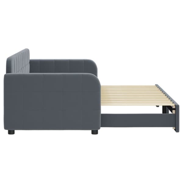 daybed med udtræk 80x200 cm velour mørkegrå