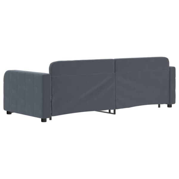 daybed med udtræk 80x200 cm velour mørkegrå