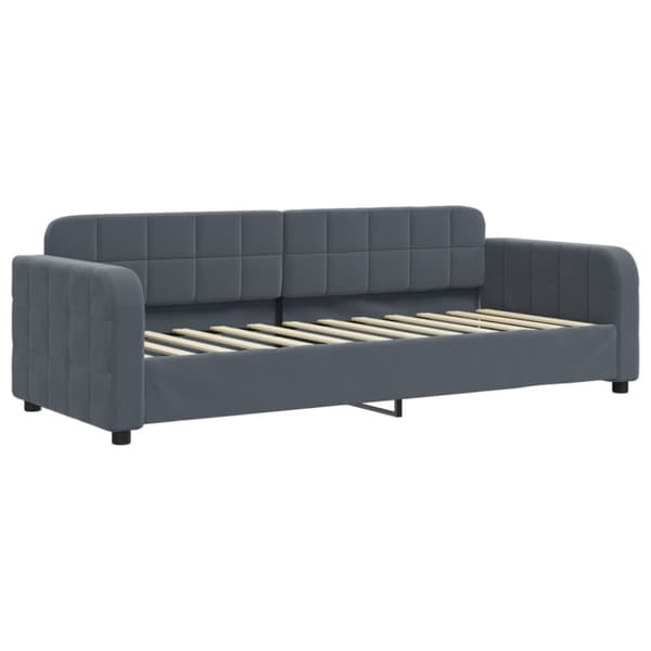 daybed med udtræk 80x200 cm velour mørkegrå