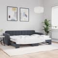 Miniatyrbillede 1 af 10: daybed med udtræk 80x200 cm velour mørkegrå