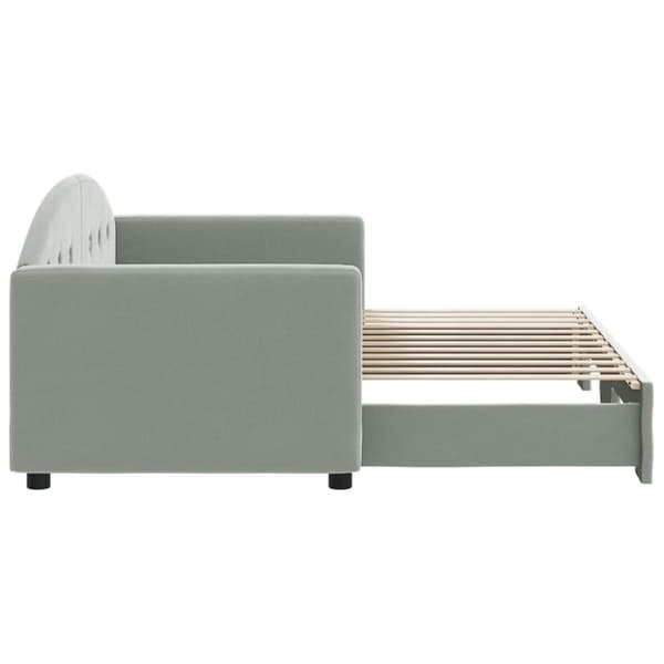 daybed med udtræk 80x200 cm velour lysegrå