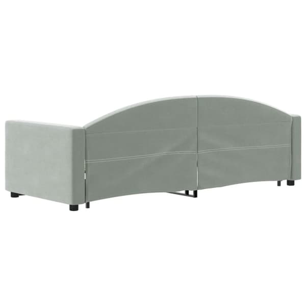 daybed med udtræk 80x200 cm velour lysegrå