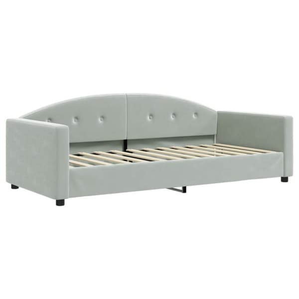 daybed med udtræk 80x200 cm velour lysegrå