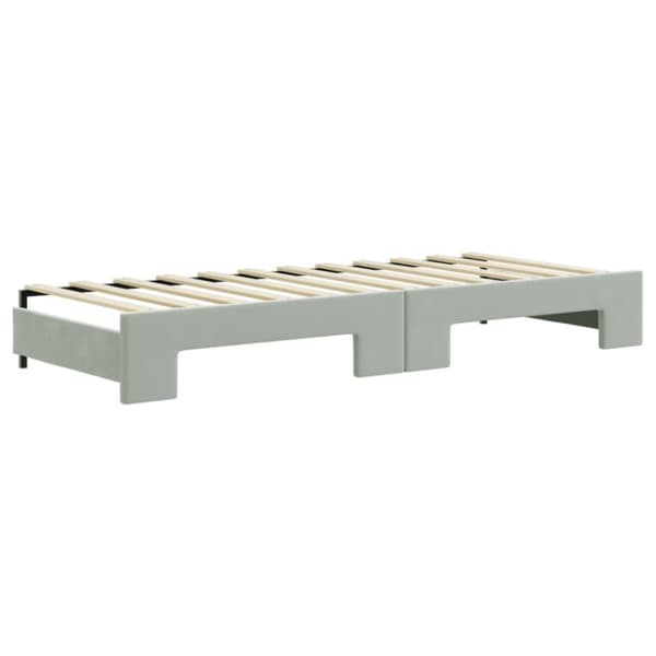 daybed med udtræk 80x200 cm velour lysegrå