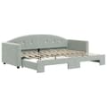 Miniatyrbillede 2 af 9: daybed med udtræk 80x200 cm velour lysegrå