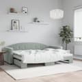 Miniatyrbillede 1 af 9: daybed med udtræk 80x200 cm velour lysegrå