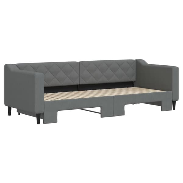 daybed med udtræk 80x200 cm stof mørkegrå