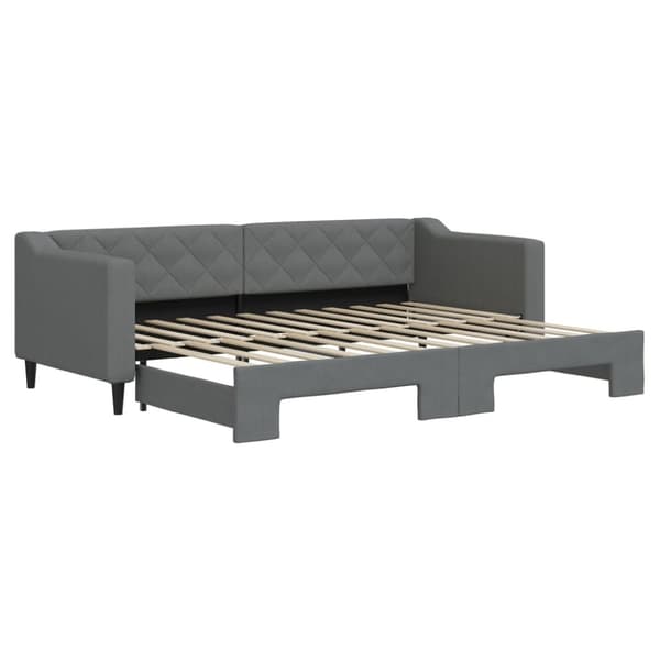 daybed med udtræk 80x200 cm stof mørkegrå