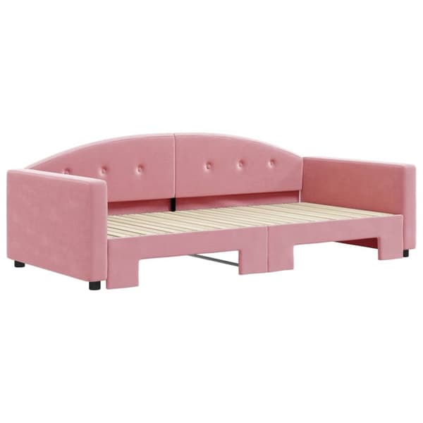 Dagbädd utdragbar rosa 100x200 cm sammet