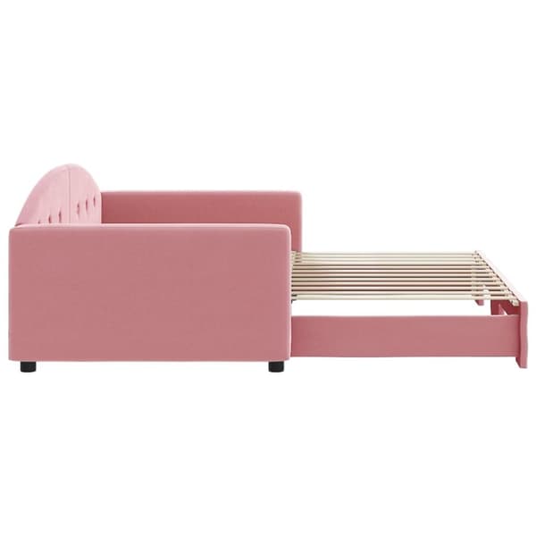 Dagbädd utdragbar rosa 100x200 cm sammet