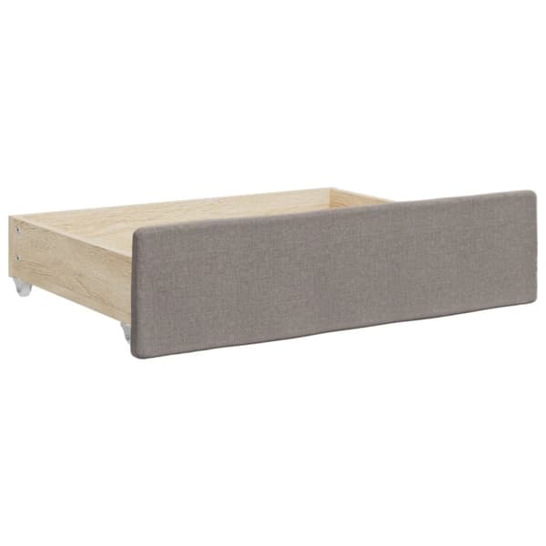 Dagbädd utdragbar med lådor taupe 80x200 cm tyg