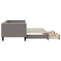 Miniatyrbillede 4 af 10: daybed med udtræk og skuffer 80x200 cm stof gråbrun