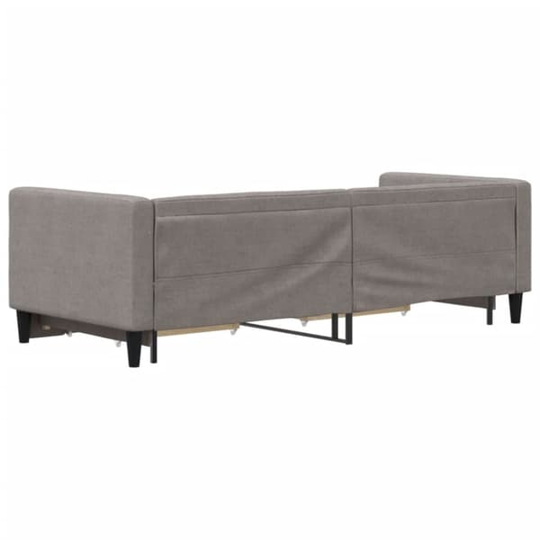 daybed med udtræk og skuffer 80x200 cm stof gråbrun