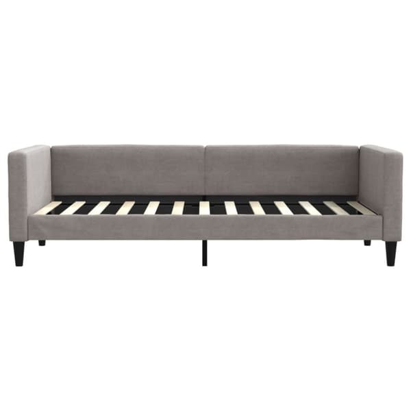 daybed med udtræk og skuffer 80x200 cm stof gråbrun