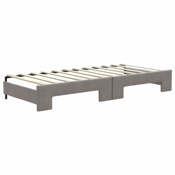 daybed med udtræk og skuffer 80x200 cm stof gråbrun