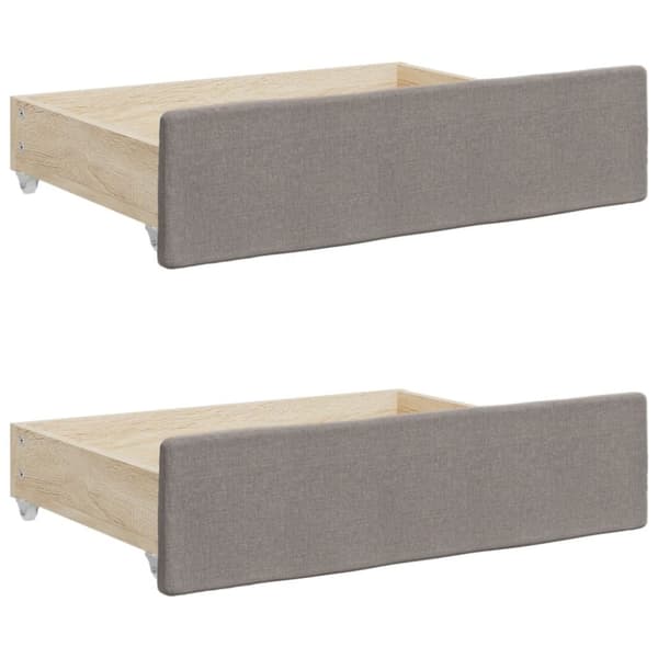 daybed med udtræk og skuffer 80x200 cm stof gråbrun