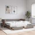 Miniatyrbillede 1 af 10: daybed med udtræk og skuffer 80x200 cm stof gråbrun