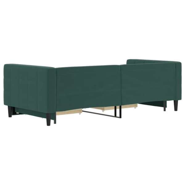 Jatkettava sohva laatikoilla Tummanvihreä 90x200 cm Velvet